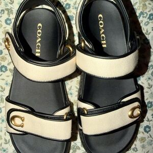 Coach Women's Sandals in Black and Cream